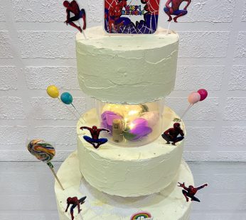 Spiderman Rotating Three Tier Cakes